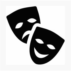 deux masques symbolisant les cours de théâtre à Dambach-la-Ville